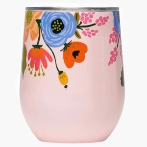 Rifle Paper Co. Floral Insulated Lively Floral Blush Stemless Wine Cup